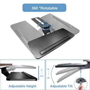 EQEY Keyboard Tray Under Desk, 360°Adjustable Keyboard Mount and Mouse Tray, Smoothly Pull Out Desk Extender with Soft Supportive Pad (25 x9.8 inch) Light