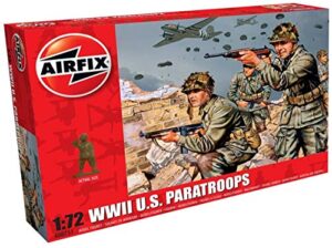 airfix a00751 wwii us troops figures 1:72 military soldiers plastic model kit, (pack of 48)