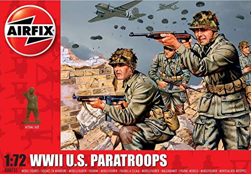 Airfix A00751 WWII US Troops Figures 1:72 Military Soldiers Plastic Model Kit, (Pack of 48)