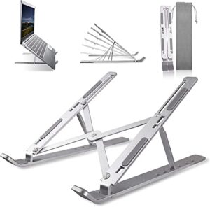 sgin laptop stand for desk, computer stand laptop riser for laptop, portable notebook stand compatible with 9-15.6 inch laptops(silver)