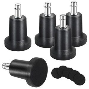 uvce bell glides replacement office or chair stool swivel caster wheels to fixed stationary castors, short profile with separate self adhesive felt pads black 5pcs (high bell glides a)