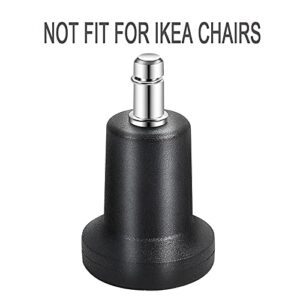 uvce Bell Glides Replacement Office or Chair Stool Swivel Caster Wheels to Fixed Stationary Castors, Short Profile with Separate Self Adhesive Felt Pads Black 5pcs (High Bell Glides A)