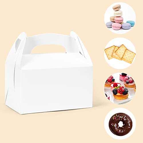 VGOODALL 35PCS White Color Treat Gift Paper Cardboard Favor box Candy Cake Box Gable Boxes for Birthday Party Wedding Gift Treat Box