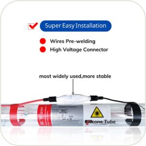 MCWlaser 130W CO2 Laser Tube Actual 130W-150W Length 1650mm Dia 80mm for CO2 Laser Engraver Cutting Machine;8000 Hours