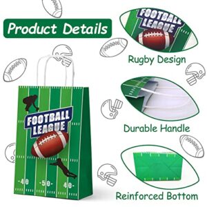 WEEPA Super Bowl 16 Pack Football Gift Bags Football Party Candy Favor Bags, with Handles Sport Party Gift Bags Great for Kids Football Themed Birthday Party, Super Bowl Party Supplies (Football)