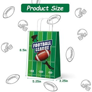 WEEPA Super Bowl 16 Pack Football Gift Bags Football Party Candy Favor Bags, with Handles Sport Party Gift Bags Great for Kids Football Themed Birthday Party, Super Bowl Party Supplies (Football)