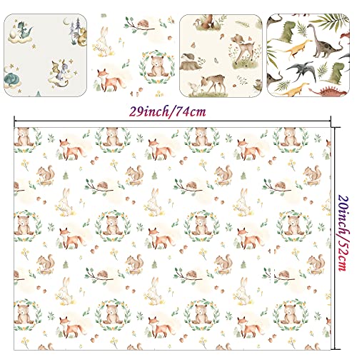 WAPLIGHAL Baby Shower Wrapping Paper Sheets for Boys Girls - Dragon Baby, Funny Dinosaur, Woodland Animals, Watercolor Design - Gift Wrapping Paper for Birthday, Easter, Holiday - 20 X 29 Inch Per Sheet (8 Precut Folded Sheets), Easy to Store