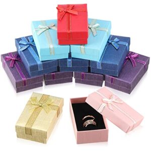 Kenning 48 Pcs Gifts Box Set Empty Jewelry Gift Boxes Bowknot Small Gift Boxes with Lids Cardboard Jewelry Boxes for Christmas Rings Necklaces Earrings Packaging, Assorted Colors, 2 x 3.1 x 1.1 Inch