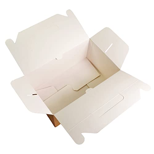 PandaPanda gable boxes (50 pcs) with handle (8.3 * 5.1 * 4.5 inches) for foods, gifts and party favors (100 oz) environment friendly