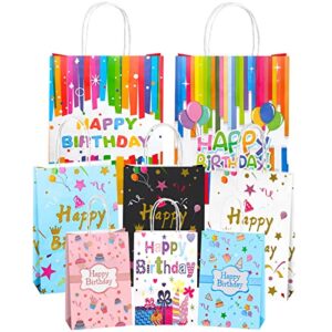 colodeol birthday gift bag with handle,24 pcs gift bags assorted sizes, large, medium, small size gift bag for kids, boys, girls, women and men’ birthdays party