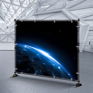 VEVOR 8 X 8 Ft Banner Stand Adjustable Height and Width Display Backdrop Lightweight Portable Trade Show Wall for Photography