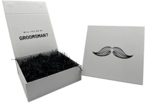 groomsman proposal box | 1 magnetic lid box | 1 premium groomsman box | groomsman box, white & black