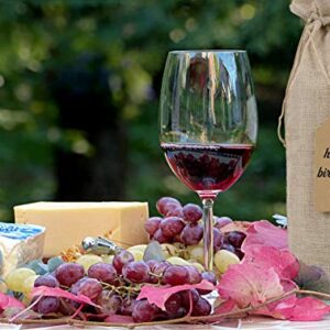 Keniot Burlap Wine Bags Wine Gift Bags with Drawstrings, Single Reusable Wine Bottle Covers with Ropes and Tags (10 Pcs)