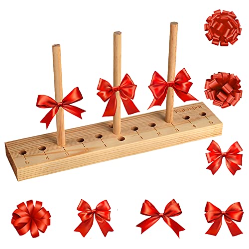 Karsspor Bow Maker Bow Making Tool for Ribbon, Wooden Wreath Bow Maker for Making Gift Bows, Wrist Corsages, Party Decorations, Hair Bows, Holiday Wreaths(with Instructions)