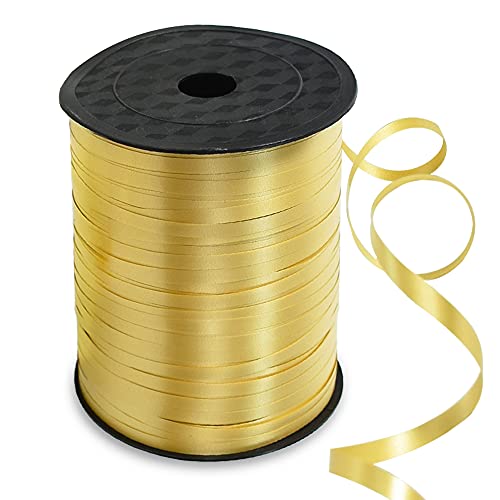 500 Yards Curling Ribbon-Balloon Ribbon-Balloon String for Art&Craft Decor,Gift Wrapping,Ribbons and Bows for Christmas New Year Birthday Gifts Supplies (Gold)