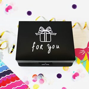 FETTIPOP Exploding Confetti Gift Box (Black - For You) DIY 7.1x5.5x4.3 inches, Surprise Confetti Pop up Gift Box Birthday, Party, Father’s and Mother’s Day, Graduations, Anniversaries, Holidays, Any Occasion