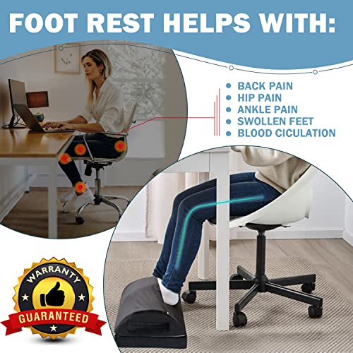 Foot Rest for Under Desk at Work, Footrest with Warm Feet Pocket, Adjustable Desk Footrest for Office Chair & Gaming Chair,Ergonomic Footrest Pillow Desk Foot Stool for Home to Relieve Back Knee Pain