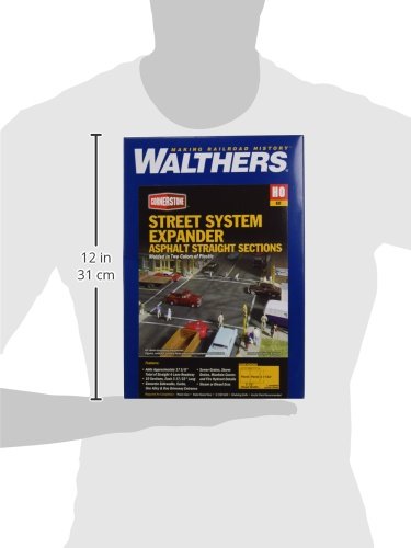 Walthers Cornerstone Series Kit HO Scale Model Asphalt Street System Straight Sections