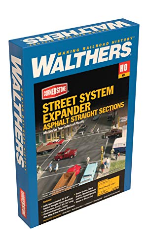 Walthers Cornerstone Series Kit HO Scale Model Asphalt Street System Straight Sections