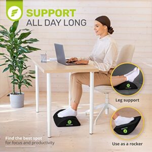 ErgoFoam Foot Rest Under Desk (Mesh) - Premium Under Desk Footrest - Desk Foot Rest for Lumbar, Back, Knee Pain - Foot Stool Rocker (Black)