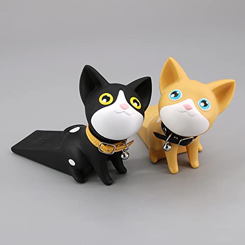 Door Stopper Decoration,Cute Cat Door Stop,Security Door Stopper Wedge 2 Piece