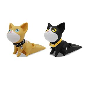 Door Stopper Decoration,Cute Cat Door Stop,Security Door Stopper Wedge 2 Piece