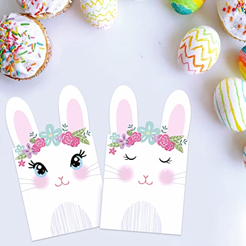 WEEPA 20 Pack Easter Paper Bags for Kids Easter Cute Bunny Paper Treat Bags Party Favor Gift Candy Bags for Birthday Baby Shower