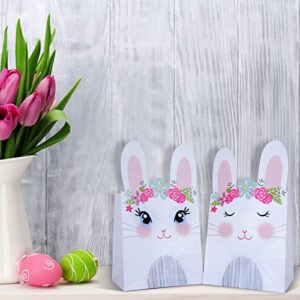 WEEPA 20 Pack Easter Paper Bags for Kids Easter Cute Bunny Paper Treat Bags Party Favor Gift Candy Bags for Birthday Baby Shower