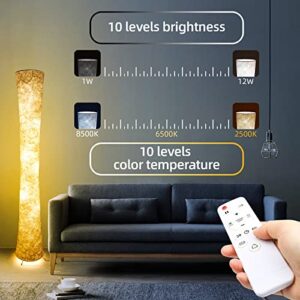 Fovaa Floor Lamp, 61" LED Floor Lamps for Living Room Bedroom,Soft Light Lamp Ambient Lighting,RGBWW Color Changing Dimmable with Remote Control Modern Standing Tall Lamp(Remote Control&Assembly)