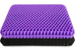 nc gel seat cushion for long sitting, pressure relief pad, back, hip, sciatica, tailbone pain relief cushion, use for the car, office, wheelchair, stadium bleachers, outdoor travel .(purple)