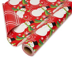 american greetings christmas reversible wrapping paper jumbo roll, snowflakes (1 roll, 175 sq. ft.)