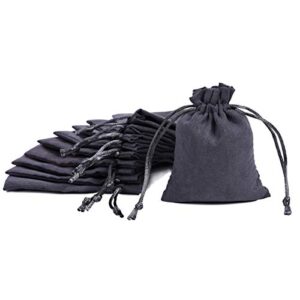 tonando 50 pcs velvet bags 3.9×4. inches, grey velvet gift bags with drawstring, jewelry favor pouches christmas candy wedding party bags