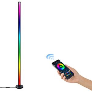 led floor lamp living room, 10w floor lamp with remote control, dimmable, app control with music sync timer led lamp, modern rgb color changing floor lamp for living room, bedroom [energy class f]