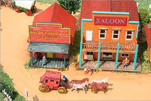 Desktop Wooden Model Kit Western Wagon Set