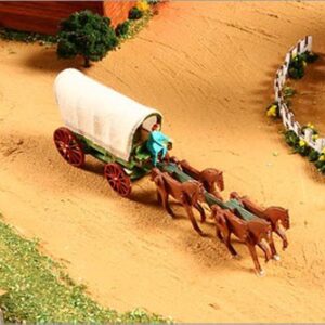 Desktop Wooden Model Kit Western Wagon Set