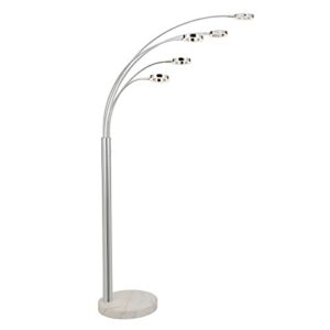 vonluce bright led floor lamp with 5 lights, modern dimmable task standing light fixture with stable marble base for living room office, contemporary touch arch pole lamp with five adjustable heads