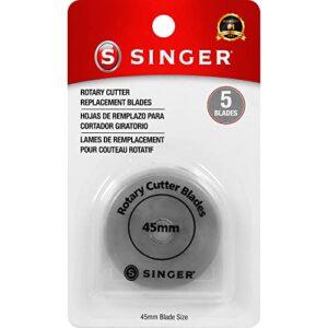 singer 45mm rotary cutter with replacement blades – pack of 5