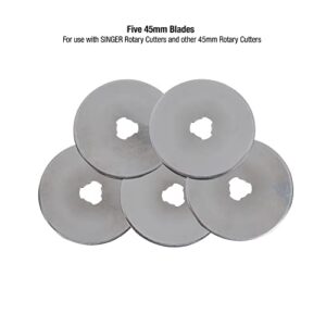 SINGER 45mm Rotary Cutter with Replacement Blades - Pack of 5