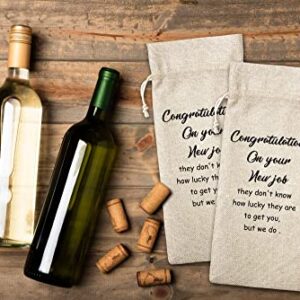 Congration Gift, Congratulations On Your New Job, Gift For Her, Gift For Him, Cotton Linen Wine Bag - 1 Pack （WINEDAI-066）