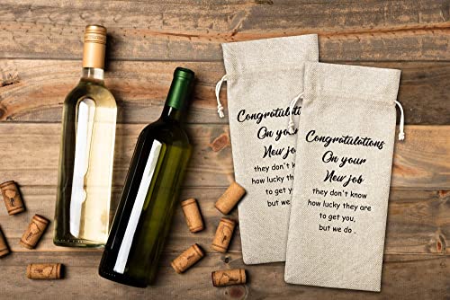 Congration Gift, Congratulations On Your New Job, Gift For Her, Gift For Him, Cotton Linen Wine Bag - 1 Pack （WINEDAI-066）