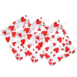 Llxieym 150 Pieces Valentine's Day Love Heart Organza Bags Gift Bags Jewelry Pouches Drawstring Pouches Candy Goodies Bags Food Storage Bags for Valentine's Day Wedding, 3 x 4 Inches