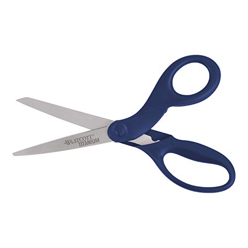 Westcott 17509 8-Inch Titanium Heavy-Duty Scissors, Navy