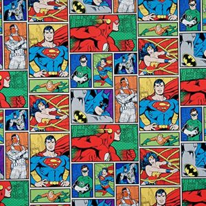 Hallmark Justice League Wrapping Paper Bundle with Cut Lines on Reverse (3 Rolls - 60 sq. ft. ttl) Wonder Woman, Batman, Superman, Flash, Green Lantern