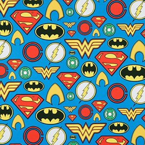 Hallmark Justice League Wrapping Paper Bundle with Cut Lines on Reverse (3 Rolls - 60 sq. ft. ttl) Wonder Woman, Batman, Superman, Flash, Green Lantern