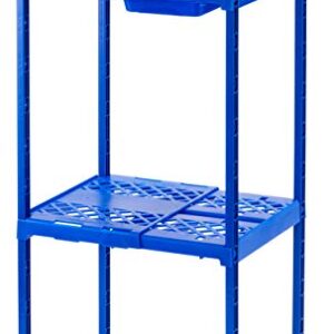 LockerMate, Blue Double Shelf, Adjustable Width and Height to Fit Most School Lockers