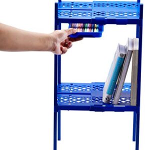 LockerMate, Blue Double Shelf, Adjustable Width and Height to Fit Most School Lockers