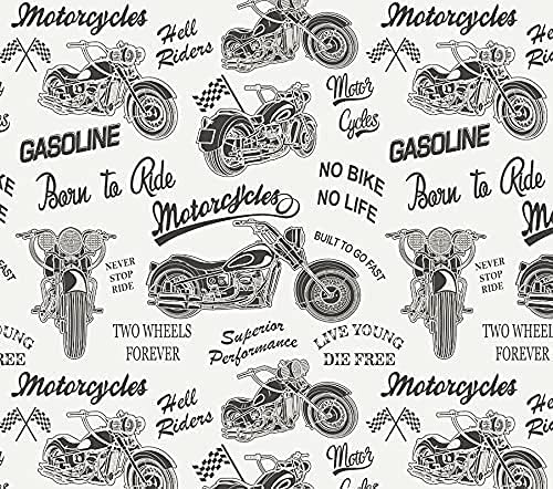 Stesha Party Motorcycle Gift Wrap Mens Wrapping Paper - Folded Flat 30 x 20 Inch (3 Sheets)