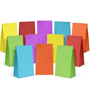 poever 30 pcs party favor bags 6 colors small gift bags 5×2.95×9.45 colorful treat bags rainbow party bags kraft paper bags for birthday party wedding craft activities
