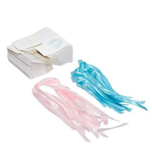 Sparkle and Bash Boy or Girl Gender Reveal Party Favor Boxes with Ribbons (50 Pack)