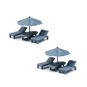 outland models railroad scenery structure deck chair and umbrella set 1:87 ho scale
